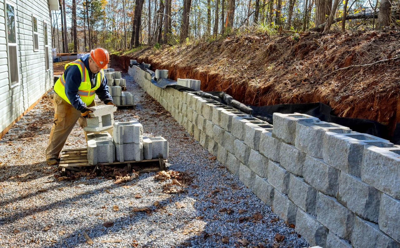 Retaining wall construction
